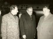 Aspect de la înapoierea din Iran a delegaţiei condusă de Gheorghe Rădulescu. (30 I 1967)