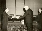 Prezentarea scrisorilor de acreditare de către Kim The Hi, ambasadorul Republicii Populare Democrate Coreene la Bucureşti. (1 II 1967)