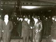 Aspect de la înapoierea ministrului comerţului exterior, Gheorghe Cioară, din vizita întreprinsă în Franţa.(3 II 1967)