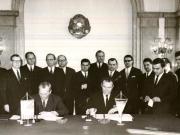 La Ministerul Afacerilor Externe a avut loc un schimb de scrisori cu privire la Aranjamentul de schimburi în domeniul culturii, invăţământului şi ştiinţei, între R.S. România şi S.U.A.(18 II 1967)