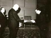 Prezentarea scrisorilor de acreditare de către ambasadorul Irakului în R.S.România, Muhsin Hussein al Habib.(1 III 1967)