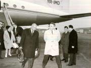 Aspect de la sosirea directorului general al Institutului Naţiunilor Unite pentru cercetări în domeniul formării cadrelor G. D’Arboussier. (12 III 1967)