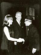 Corneliu Mănescu, ministru al afacerilor externe al R.S. România la recepţia oferită de ambasadorul Pakistanului, cu prilejul zilei naţionale. (23 III 1967)