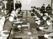 Aspect de la convorbirile ce au avut loc la C.C. al P.C.R. cu delegaţia Partidului Socialist Francez (S.F.I.O.) . (28 IV 1967)