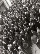 Aspect de masă de la mitingul muncitorilor mineri şi ceferişti din oraşul Petroşani cu prilejul sosirii lui Gheorghe Gheorghiu-Dej în localitate (1944 noiembrie 11).