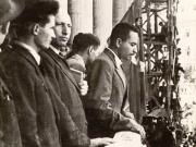 Miting în Piaţa Universităţii organizat cu ocazia intrării trupelor sovietice în Bucureşti. (30.08.1944)