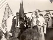 Aspect de la mitingul organizat în Capitală cu prilejul întâmpinării unor unităţi ale armatei sovietice aflate în trecere spre frontul antihitlerist. 30.08.1944)