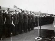 17 iulie 1953. Întâmpinarea, în gara Băneasa, a Ansamblului de cântece şi dansuri al Armatei, întors dintr-un turneu peste graniţă. (1953)