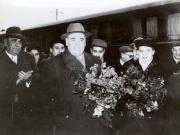 11 martie 1960. Conducători de partid la sosirea în oraşul Cluj pentru a participa la lucrările Conferinţei Regionale a P.C.R. (11 martie 1960)