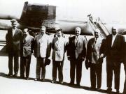 Nicolae Ceauşescu pe aeroportul Băneasa la întoarcerea după vizita oficială efectuată în U.R.S.S. August 1961. (august 1961)