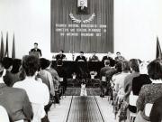 Piteşti, februarie 1965. Nicolae Ceauşescu în vizită de lucru la Institutul Pedagogic de 3 ani. (febr.1965)