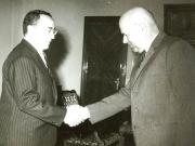 Chivu Stoica, preşedintele Consiliului de Stat şi Mohammed Jeddi, subsecretarul de stat pentru agricultură al Tunisiei. (22 mai 1967)