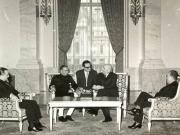 Prezentarea scrisorilor de acreditare de către ambasadorul extraordinar şi plenipotenţiar al Indiei la Bucureşti, Amrik Singh Mehta. (26 mai 1967)