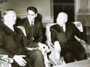 Preşedintele Consiliului de Stat al României, Chivu Stoica şi ambasadorul Danemarcei, Svend Aage Sandager Jeppesen. ((13 iunie 1967)