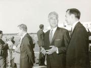 Membri ai conducerii de partid şi de stat la aeroportul Băneasa, cu prilejul înapoierii din Olanda a lui Ion Gh. Maurer. (21 iulie 1967)
