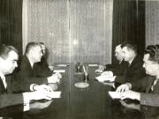 Nicolae Ceauşescu, I. Gh. Maurer şi P. Niculescu Mizil l-au primit pe Carolo Galuzzi, membru al direcţiei Partidului Comunist Italian.(5 ianuarie 1968)