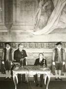 Ion Gh. Maurer este primit de primarul Romei, în cursul vizitei oficiale întreprinse în Italia.(ianuarie 1968)