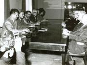 Primirea de către Nicolae Ceauşescu a delegaţiei Partidului Comunist din Canada, condusă de Tim Buck, preşedintele partidului, care a făcut o vizită în ţara noastră. (11 iulie 1968)
