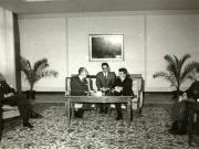 Primirea de către Nicolae Ceauşescu, preşedintele Consiliului de Stat, a lui André Bettencourt, ministrul industriei din Franţa, sosit în România pentru a participa la deschiderea săptămânii tehnicii franceze. 30 septembrie 1968)
