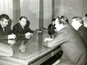 Nicolae Ceauşescu a primit delegaţia Comitetului orăşenesc de partid şi a Comitetului Executiv al Sovietului din Moscova, în frunte cu V.F. Promâslov, membru al C.C. al P.C.U.S., preşedinte al Comitetului Executiv al Sovietului din Moscova. (20 decembrie 1968)