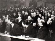Aspecte din sala clubului de pe stadionul Giuleşti din timpul desfăşurării lucrărilor congresului Uniunii Sindicale C.F.R. (20 ianuarie 1945).(20 – 30  ianuarie 1945)