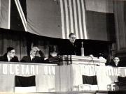 Aspect din timpul lucrărilor primului Congres General al Sindicatelor Unite. Din prezidiu fac parte Gh. Gheorghiu Dej ş.a. (Sala M.A.N.) (acad. Gh. Nicolau, Brătfăleanu,Vasile Luca).(20 – 30  ianuarie 1945)