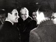 Întoarcerea de la Moscova a lui Gh. Gheorghiu Dej. Aspecte din tren (acad. Nicolau).( ianuarie 1945)