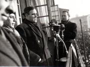 Gh. Gheorghiu Dej, vorbind la marea adunare populară din Piaţa Naţiunii, cheamă oamenii muncii la lupta pentru aplicarea în practică a programului de guvernare al F.N.D.(13 februarie 1945)