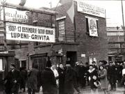 Gh. Gheorghiu Dej  vorbind la marele miting al oamenilor muncii din curtea Atelierelor C.F.R. Griviţa la 16 februarie 1945 cu prilejul împlinirii a 12 ani de la marile lupte ale muncitorilor ceferişti şi petrolişti.(16 februarie 1945)