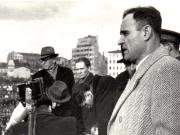 Gheorghe Gheorghiu Dej vorbind la manifestaţia F.D.P. din Piaţa Naţiunii.(6 martie 1945)