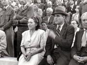 Gh.Gheorghiu Dej şi alte persoane la manifestaţia de prietenie româno-maghiară care a avut loc pe stadionul de lângă Arcul de Triumf din Capitală.(20  iunie 1945)