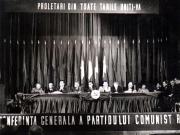 Aspect de la prezidiul Conferinţei Naţionale a P.C.R. care şi-a desfăşurat lucrările în aula liceului ”Mihai Viteazul” din Bucureşti (Constanţa Crăciun, Miron Constantinescu, Vasile Luca, Gh.Gheorghiu Dej, Lucreţiu Pătrăşcanu, Ana Pauker, Teohari Georgescu, Gh. Vasilichi, P.Constantinescu Iaşi).(17- 21 octombrie1945)