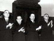 Gheorghe Gheorghiu –Dej, Chivu Stoica, M. Constantinescu, Chişinevschi Iosif pe banca ministerială la prima sesiune a Marii Adunări Naţionale aleasă pe baza noii Constituţii a R.P.R. în alegerile de la 30 nov. 1952. (23.01.1953).