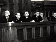 Gheorghe Gheorghiu –Dej, Chivu Stoica, M. Constantinescu, Chişinevschi Iosif, P. Borilă, Emil Bodnăraş pe banca ministerială la prima sesiune a Marii Adunări Naţionale aleasă pe baza noii Constituţii a R.P.R. în alegerile de la 30 nov. 1952.   (23.01.1953).