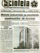 Articol intitulat: ”Metode industriale pe şantierele construcţiilor de locuinţe”.
