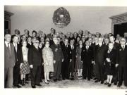 Aspect după decorarea, în cadrul unei festivităţi organizate la Palatul Republicii, cu înalte distincţii oferite prin decret prezidenţial unor vechi militanţi, cu prilejul împlinirii vârstei de 70, 75, 80, 85 sau 90 de ani. (22.II. 1979).