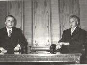 Vizita de stat în România a preşedintelui Republicii Cipru, Spyros  Kyprianou, la invitaţia preşedintelui Nicolae Ceauşescu. Aspect din timpul vizitei protocolare. (23-26.VI.1979).