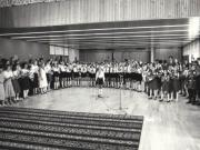 Aspect de la Festivalul Internaţional „Copiii lumii doresc pacea”, organizat la tabăra de pionieri şi şcolari de la Năvodari, de către Consiliul Naţional al Organizaţiei Pionierilor şi C.N.R. pentru UNICEF, în cadrul anului internaţional al Copilului. (20.VII.1979).