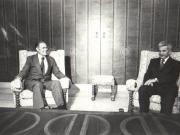 Preşedintele Nicolae Ceauşescu a primit, în staţiunea Neptun, pe Robert Mc Namara, preşedintele Băncii Internaţionale pentru Reconstrucţie şi Dezvoltare (B.I.R.D.), care face o vizită în ţara noastră.(20.VII.1979).