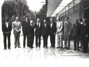 Aspect de la primirea de către preşedintele Nicolae Ceauşescu a delegaţiei de congresmeni americani, condusă de John Stephen Brodemas, lider oraganizatoric al majorităţii democrate din Camera Reprezentaţilor a S.U.A., care efectuează o vizită în România. Au mai participat: Nicolae Giosan, Ştefan Andrei, Mihai Gere, Virgil Teodorescu. (12.VIII.1979