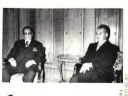 Aspect din timpul convorbirilor între preşedintele Nicolae Ceauşescu şi Iosip Broz Tito, preşedintele R.S.F. Iugoslavia, preşedintele Uniunii Comuniştilor din Iugoslavia, ce a avut loc la Bucureşti,  cu prilejul vizitei oficiale pe care a întreprins-o preşedintele Iugoslaviei în România. (2-4.XI.1979).
