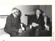 Nicolae Ceauşescu, secretar general al P.C.R., preşedintele R.S.R., a primit pe E.M.S. Namboodiripad, secretar general al P.C. din India (Marxist), care ia aprte la lucrările celui de-al XII-lea Congres al P.C.R(20.XI.1979).