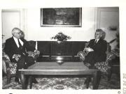Întâlnirea dintre preşedintele Nicolae Ceauşescu cu Ali Yata, secretar general al Partidului Poporului şi Socialismului din Maroc, care a participat la lucrările celui de-al XII-lea Congres al P.C.R. (24.XI.1979).