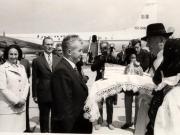 Vizita de lucru a lui Nicolae Ceauşescu, a Elenei Ceauşescu, a altor conducători de partid şi de stat, în judeţul Bihor. Sosirea la Oradea. (18 iunie 1976)