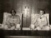 Primirea de către preşedintele Nicolae Ceauşescu, în staţiunea Neptun, a ministrului afacerilor externe din Jamaica, Dudley Joseph Thompson. (5 iulie 1976)
