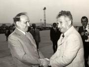 Vizita de prietenie a lui Nicolae Ceauşescu în Bulgaria. A fost însoţit de Elena Ceauşescu, Nicu Ceauşescu ş.a. (27 iulie 1976)