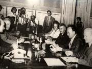 Aflat în Uniunea Sovietică, la invitaţia C.C. al P.C.U.S. pentru a-şi petrece o parte din concediul de odihnă, Nicolae Ceauşesc şi persoanele care îl însoţesc, au făcut o vizită de prietenie în R.S.S. Gruzia. Aspect din timpul convorbirilor de la C.C. al P.C. din Gruzia. (2-12 august 1976)