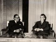 Primirea delegaţiei parlamentare indiene condusă de B.R. Bhagat, preşedintele Camerei Reprezentanţilor a Parlamentului Republicii India. (15 noiembrie 1976)
