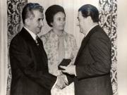 Solemnitatea decorării de către preşedintele Nicolae Ceauşescu a lui Ion Păţan la împlinirea vârstei de 50 de ani. (1 decembrie 1976)