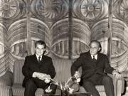 Întâlnirea dintre Nicolae Ceauşescu şi Todor Jivkov, cu prilejul inaugurării lucrărilor de construcţii a Întreprinderii comune pentru producerea de maşini şi utilaje grele Giurgiu-Ruse. (10 decembrie 1976)